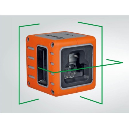 Cube Green je zelený křízový laser s přesností +/- 3mm / 10m a dosahem 25m